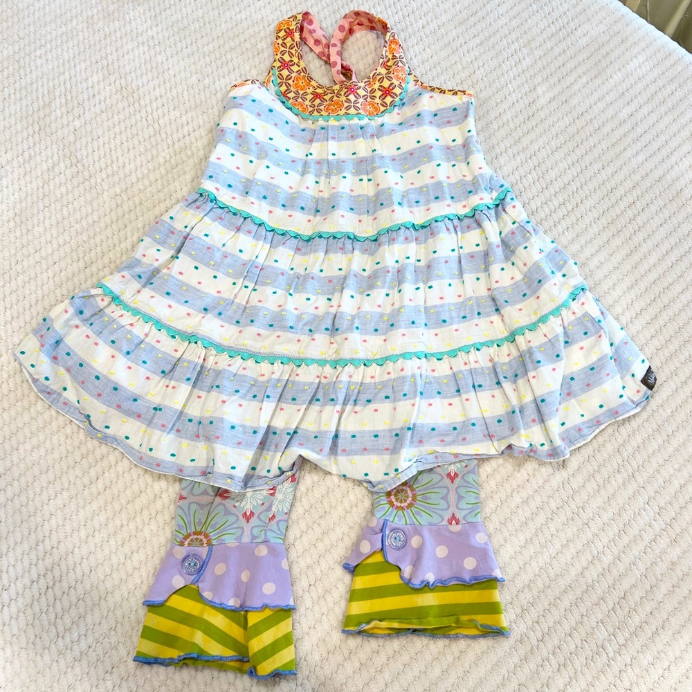 Matilda Jane Dotted Sky Dress w/pants Sz 6
